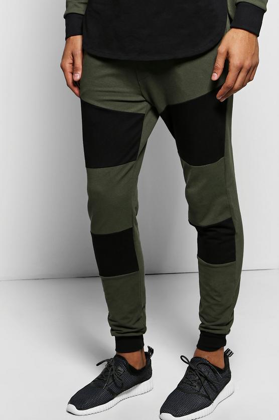 Skinny Fit Colour Block Joggers With Tape